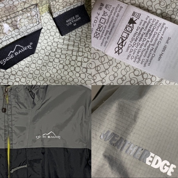 Eddie Bauer Weather Edge Light Hooded Windbreaker jacket grey medium adult men’s - Picture 3 of 8